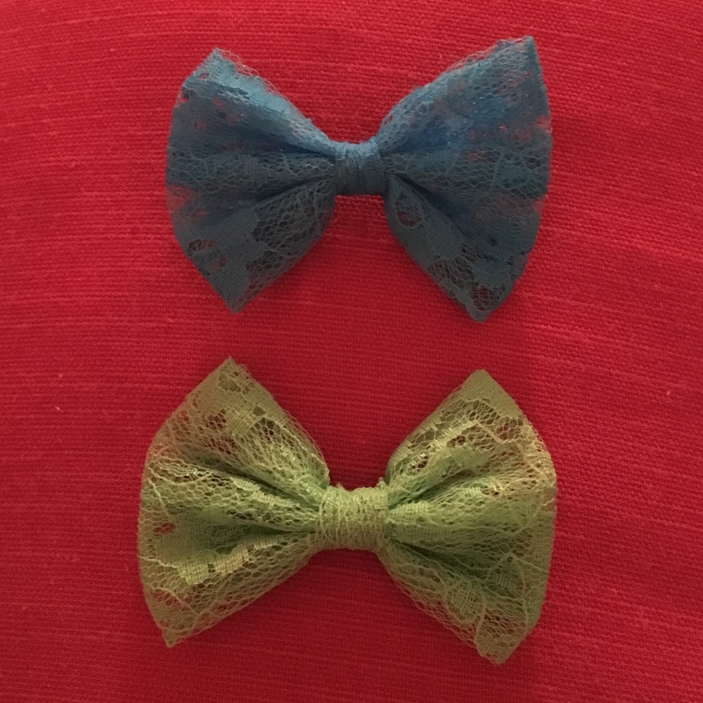 Claire's Neon Lace Hair Bows 🎀